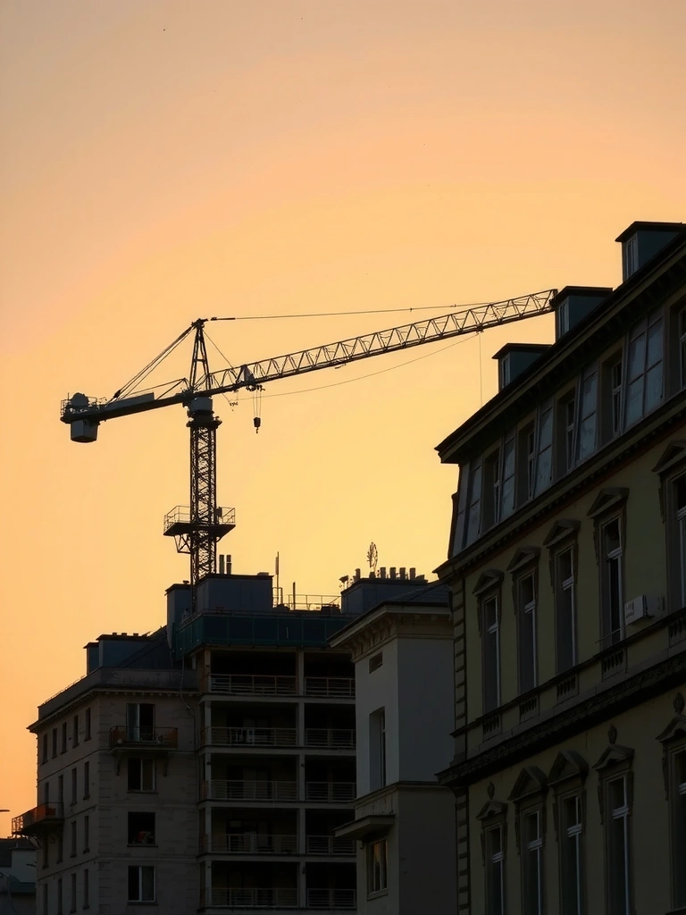 Chantier structaro au crépuscule