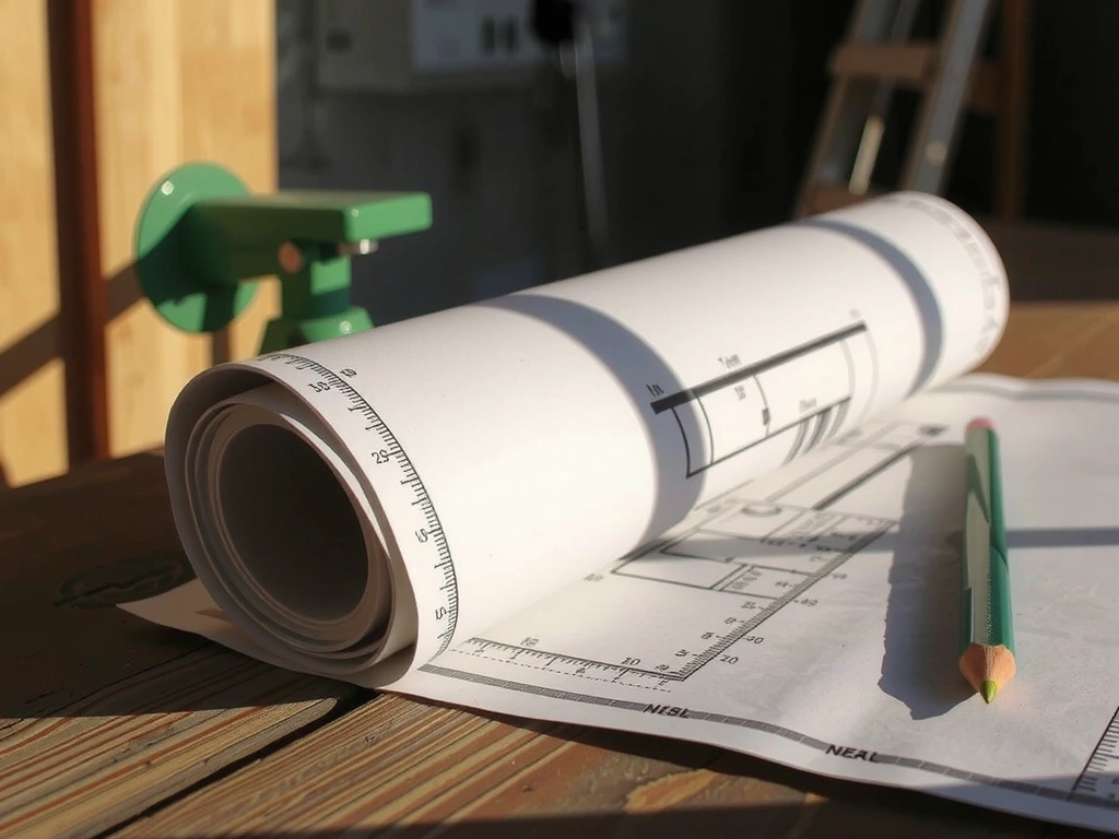 Plan architectural détaillé sur un chantier