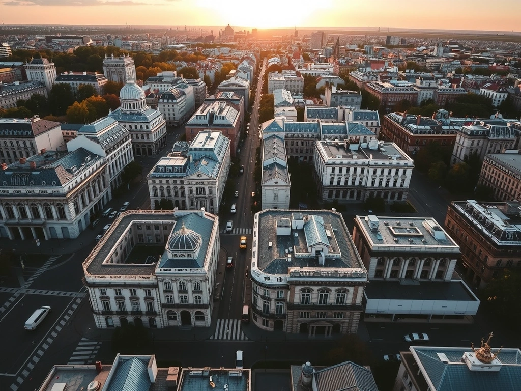 Vue aérienne du quartier du site Structaro à Paris
