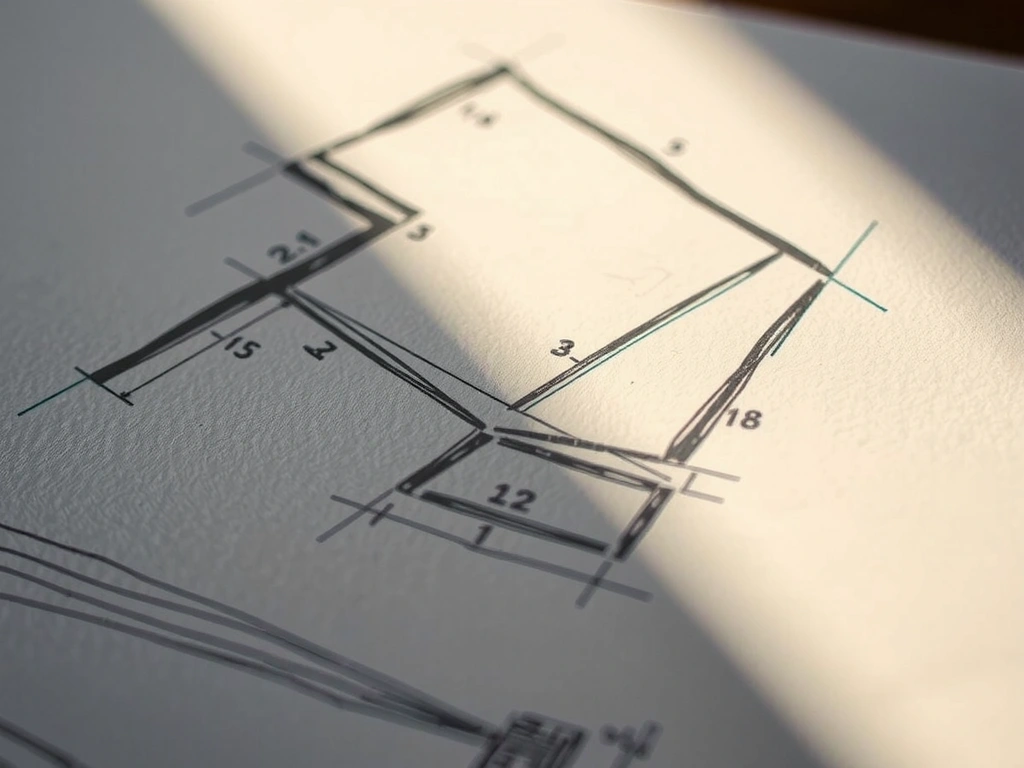 Détail d'une esquisse manuscrite sur papier