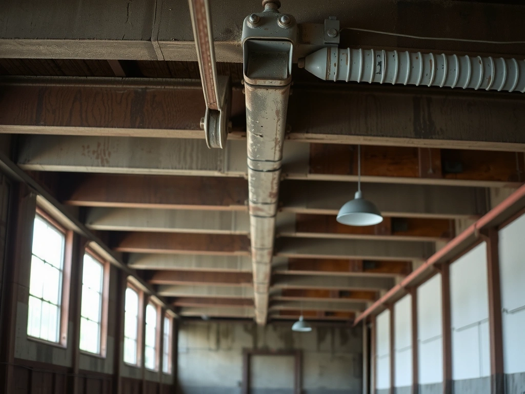 Charpente industrielle d'origine